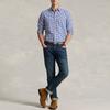 Polo Ralph Lauren FW22 Plaid Logo Embroidered Polo Long Sleeve Shirt Men Shirts Blue MNPOWOV16820202-400