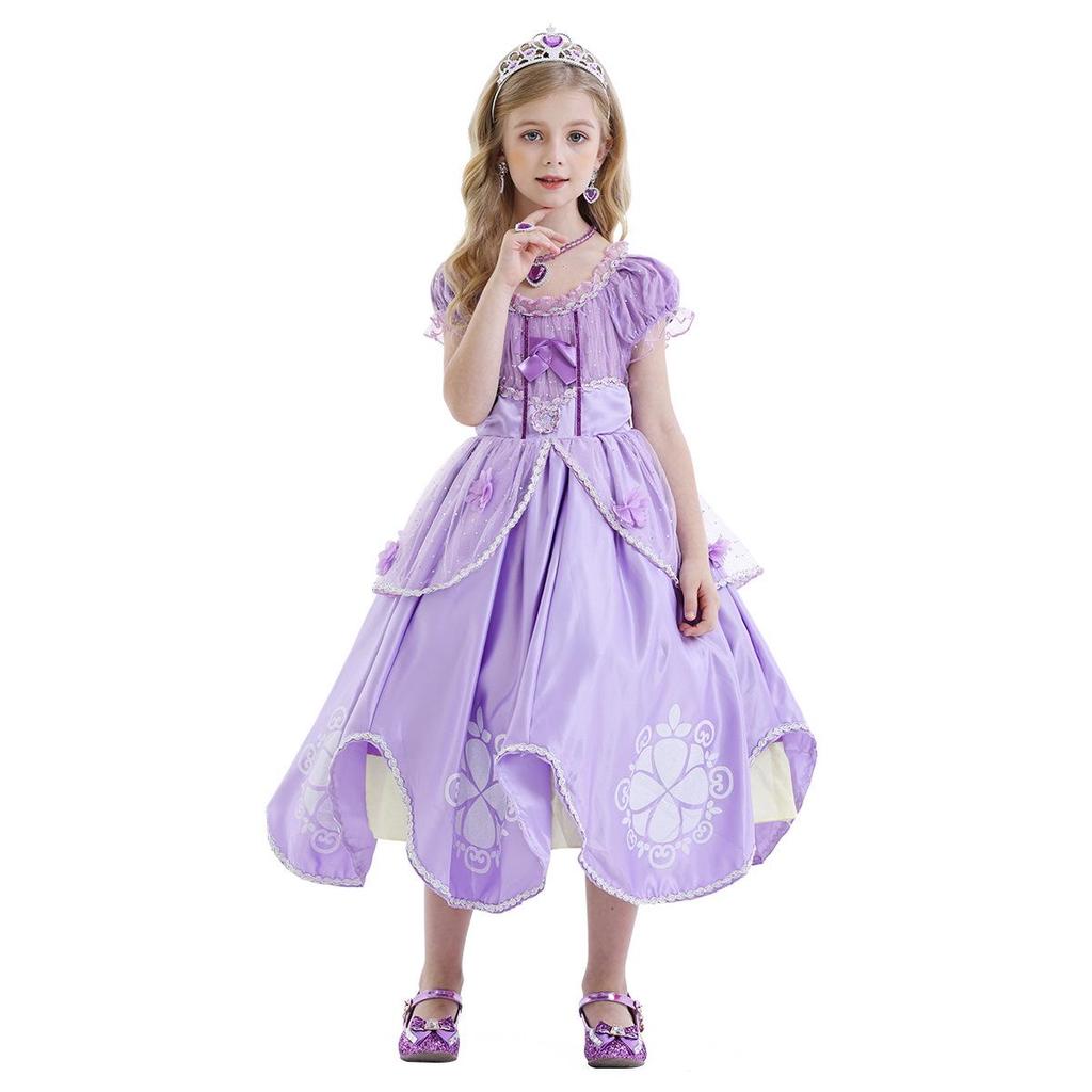 Sophia Flower Puffy Skirt Girls' Dress 2025 with Accessories