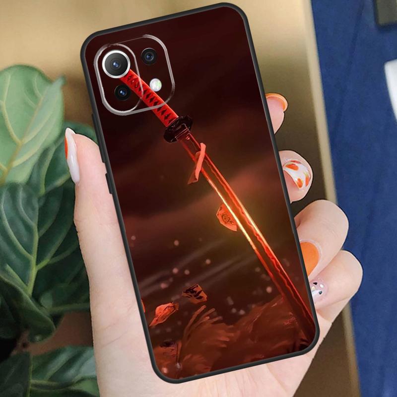 Japan Samurai Katana Case For Xiaomi 13 14 11T 12T 13T Pro 12 Lite 12X POCO X3 X5 Pro F3 F4 X4 M5s C65 F5 Cover
