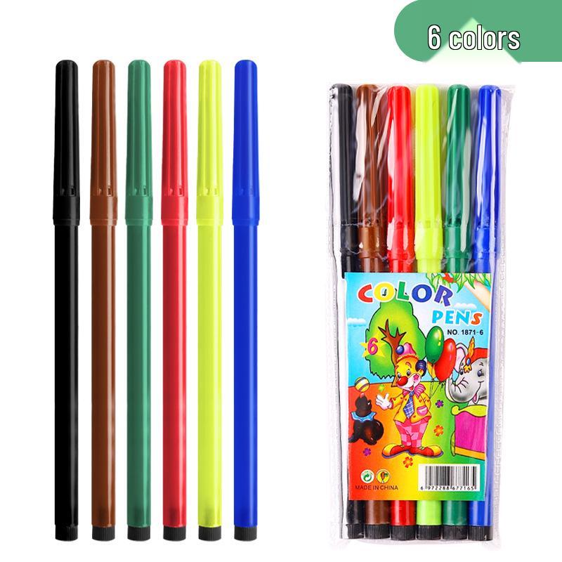 24-Color Washable Water-Soluble Watercolor Pen Set for Kids and Kindergarten Students