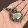 Natural Pyrite Agate Gemstone Handmade Copper Wire Wrap Pendant 2.76" F0I28