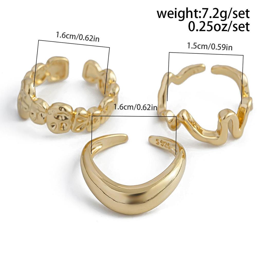 Retro Punk Exaggerated Open Finger Rings for Women Men Geometric Gold Silver Color Knuckle Joint Ring Set 2025 New Jewelry Accessories