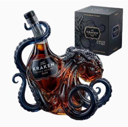 Oktopusförmiger Glas-Whisky-Dekanter Handgefertigte Künstlerflasche mit detailliertem Tentakeldesign zur Aufbewahrung und Präsentation von Spirituosen