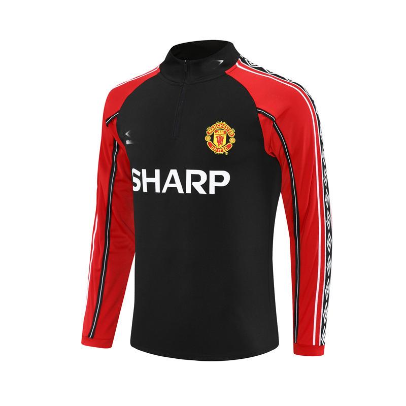 Real Madrid Vintage Half Zip Long Sleeve Sports Training Suit Arsenal Dortmund Ac Football Suit S