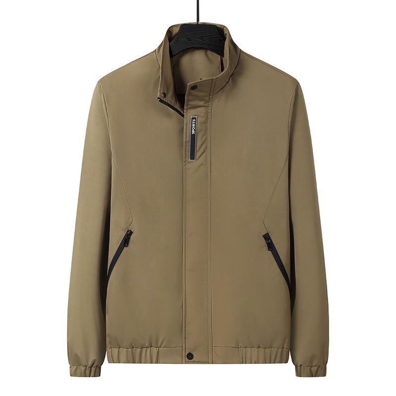 Men s Plus Size Stand-up Collar Washed Jacket – Stylish Spring/Autumn Outerwear 2XL