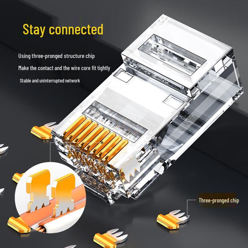 SAMZHE CAT6 Unshielded RJ45 Pass-Through Connectors