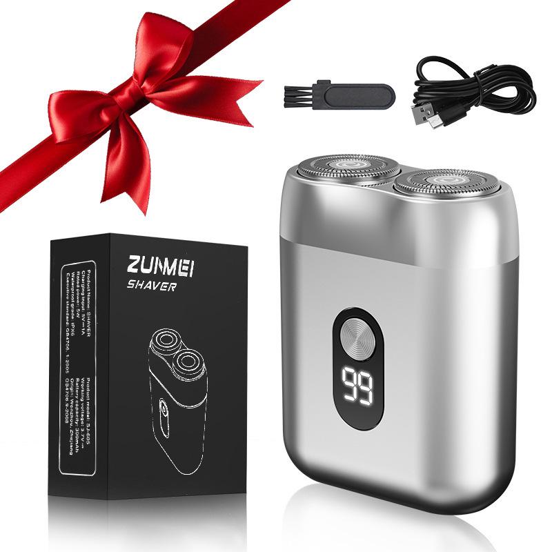 Mini Rechargeable Double-Head Waterproof Electric Shaver for Men - Portable Hair Remover for Travel