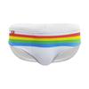 Men Swim Briefs Color Low Waist Tight Fit Sexy Swimwear Beach Wear Tanning Surfing Pride Strips