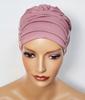 Mona Pink Turban Bamboo Crinkled Hat Without Pattern For Every Woman