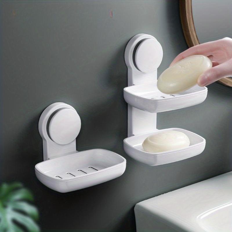 Ultra-Starker Vakuum-Saugnapf Seifen- & Schwammhalter - Abnehmbar, Bohrfreie Installation für Dusche, Badewanne, Küche - Langlebig