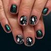 24PCS Reusable Press On Nail Halloween Theme Featuring Spooky Cobweb Skull Patterns And Comfortable ABS