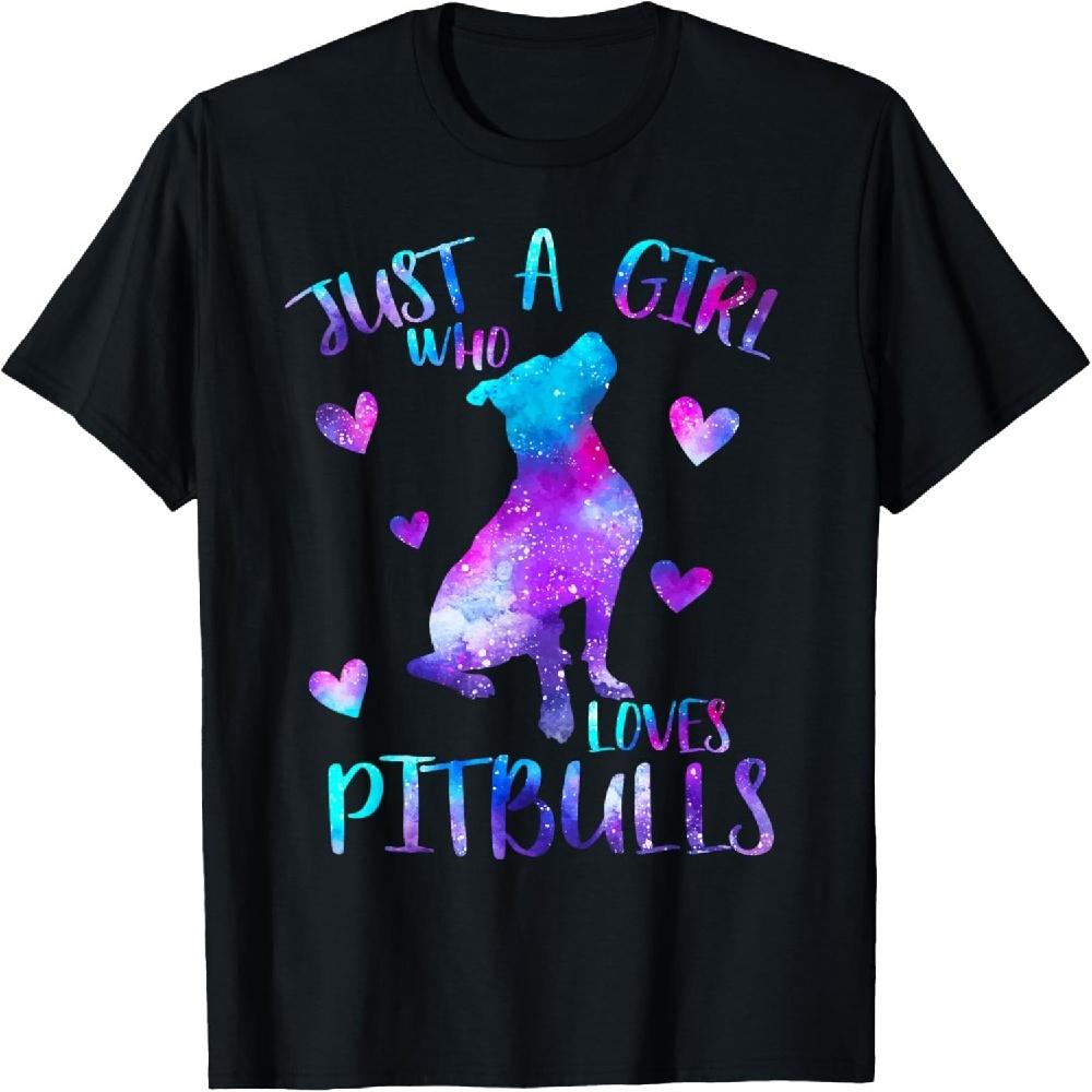 

Just a Girl Who Loves Pitbulls Galaxy Space Pitbull Dog Mom T-Shirt XXXXXL чорний