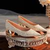 Low Heel Shiny Glitter Pointed Women's Shoes Red High Heels Comfortable Wedding Shoes Banquet Shoes Bridesmaid Shoes