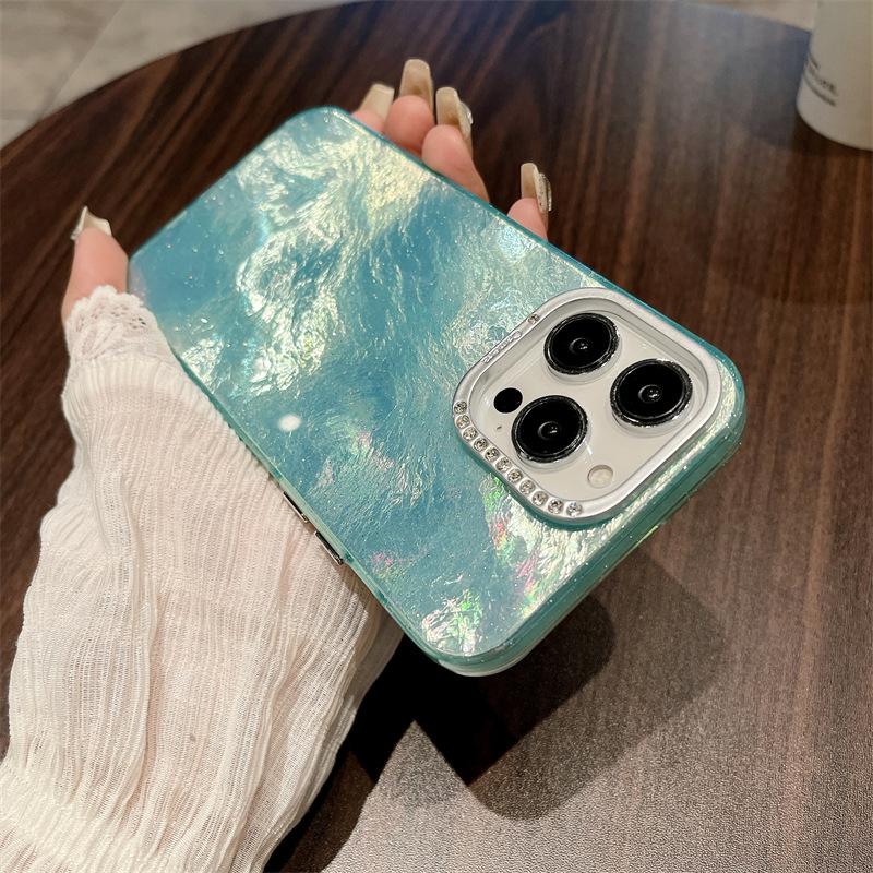 Μοτίβο Αλουμινόχαρτου Παγόβουνου για Κινητό Τηλέφωνο Apple 15 Διασημότητα Διαδικτύου Θήκη IPhone14 Φλας Διαμάντι Φακός 13Promax Σκληρή Θήκη Μόδα