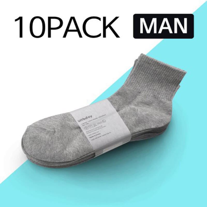 [10 PACK] Men s Mid-Calf Socks - Gray gray