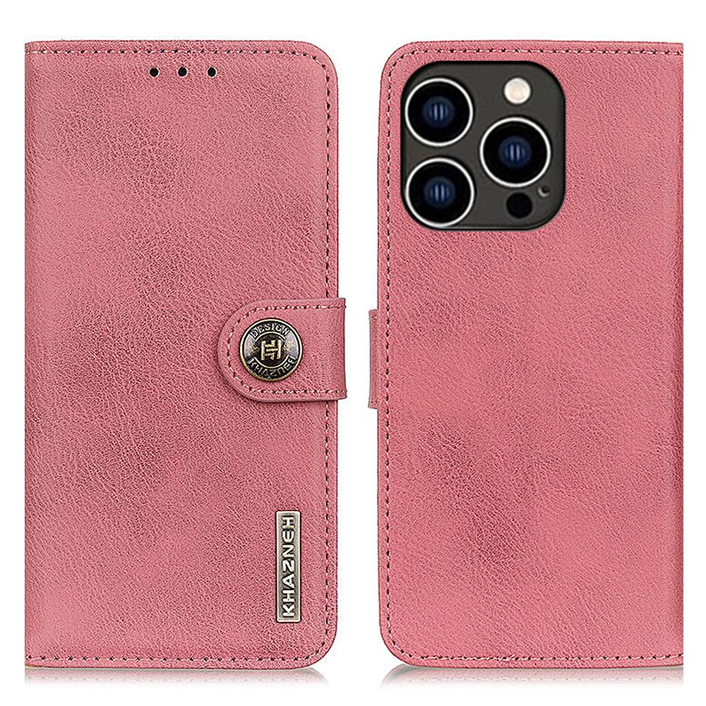 KHAZNEH For iPhone 16 Pro Max Case Cowhide Texture Leather Flip Phone Cover with Wallet