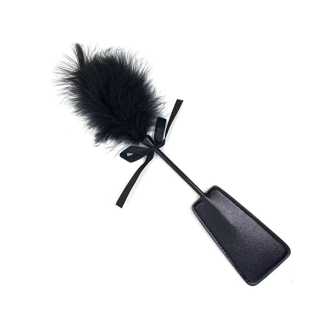 Fun Ostrich Feather Teasing Stick with Diamond Bowknot