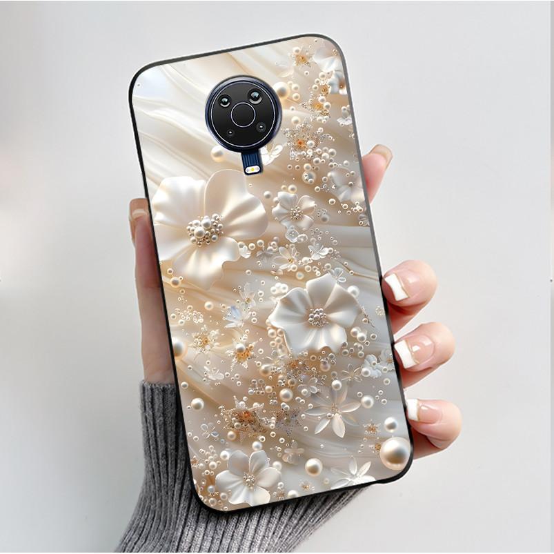 Printed Phone Case For Nokia G10 / Nokia G20 / Nokia 6.3 Fundas Soft Silicone Black Shell Cover Cute Flower Cartoon Casing Coque