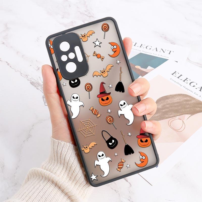 Halloween Scary Ghost Phone Case For Xiaomi Redmi 10C 9T 9A 9C Note 8 9 10 11 12 Pro Plus 5G 9S 12S 8Pro Funda Matte Clear Cover