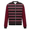 Damemote Casual Stripe Patchwork trykt jakke Glidelås med lommer Jakke