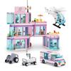 Moc City Street View Hospital Building Bricks Diy Friends Ambulance Helicopter Block Toys For Girl Festival Gift