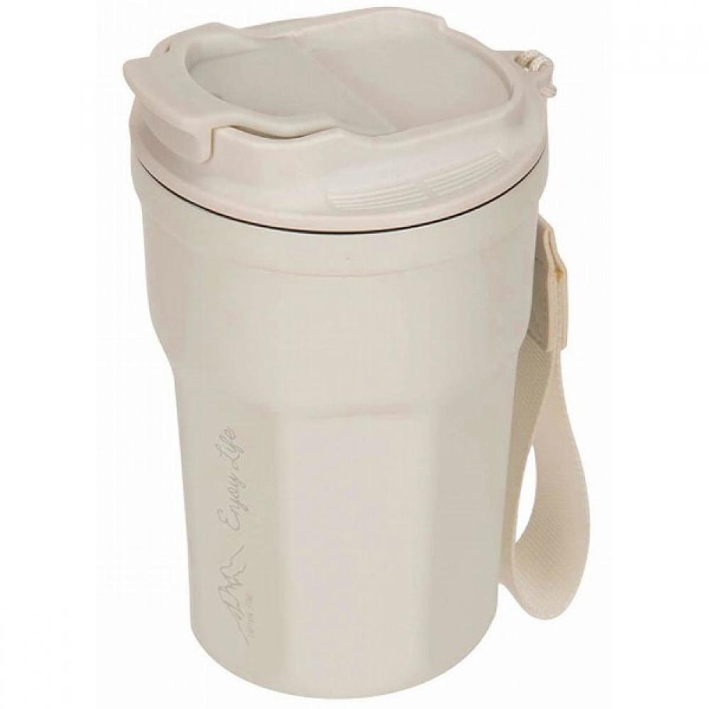 

Captain Stag Ue 3613 [стакан для кружки, кружки, вакуумный стакан с двойной откидной крышкой, 350 мл, с изолированным ремешком для крышки, цвет «Монте-Белый»]