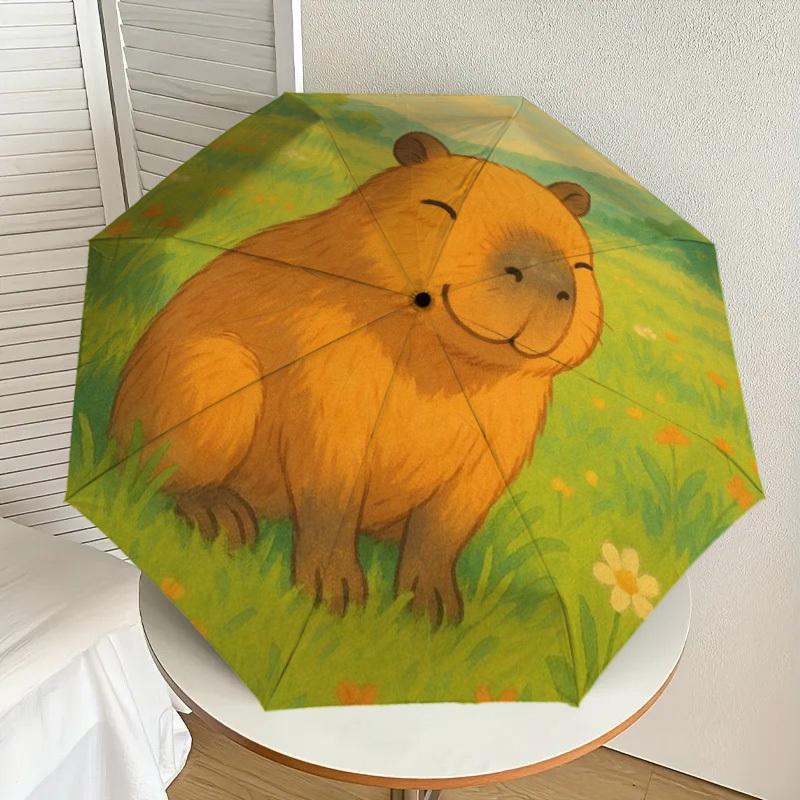 

1pc Capybara, Nature Automatic Folding Umbrella - Compact 8-Rib Design,Perfect Gift for Friends & Family yy250926062