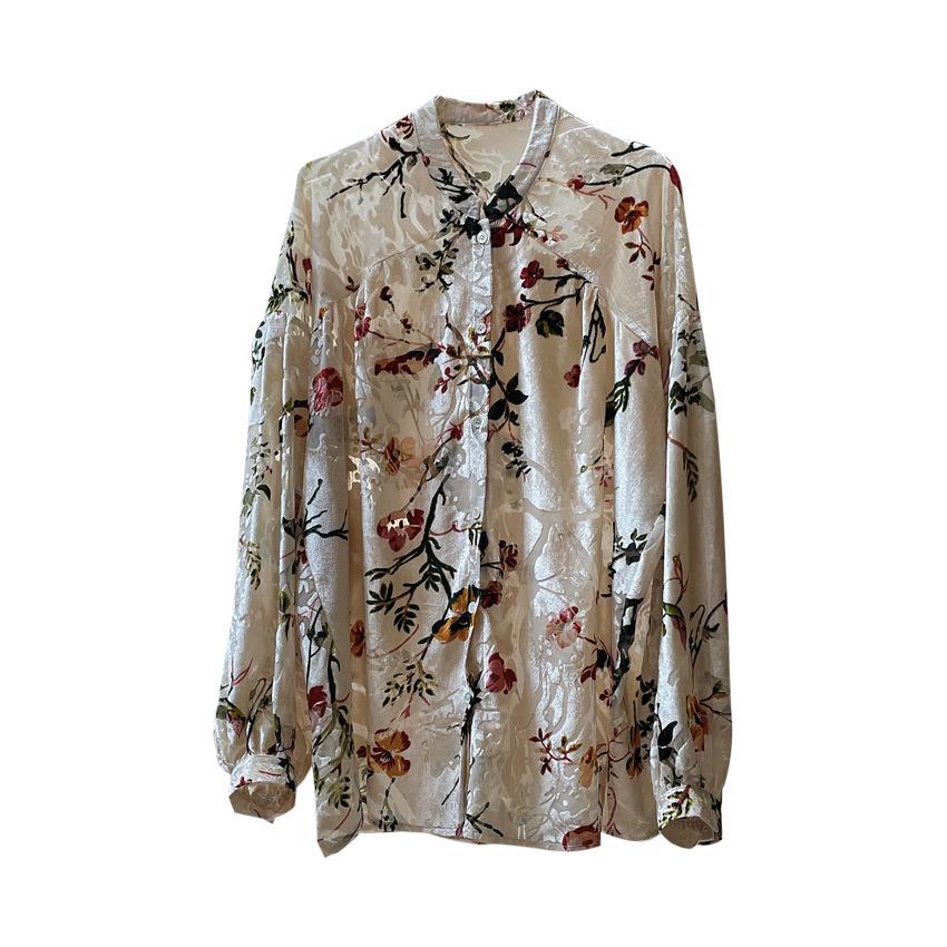 Τοπ Ντραπέ με Βελούδινη Ρετρό Καλοκαιρινή Εκτύπωση Λούβρου - Στυλ Κορεατικού Παλατιού, Χαλαρή Εφαρμογή για Γυναίκες