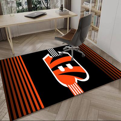 Cincinnati-Bengals Helmet Carpet, Kitchen Rugs, Yoga Mat, Non-Slip Mats, Rug for Bathroom, Living Room Bedroom, Camping Rugs Christmas Gift