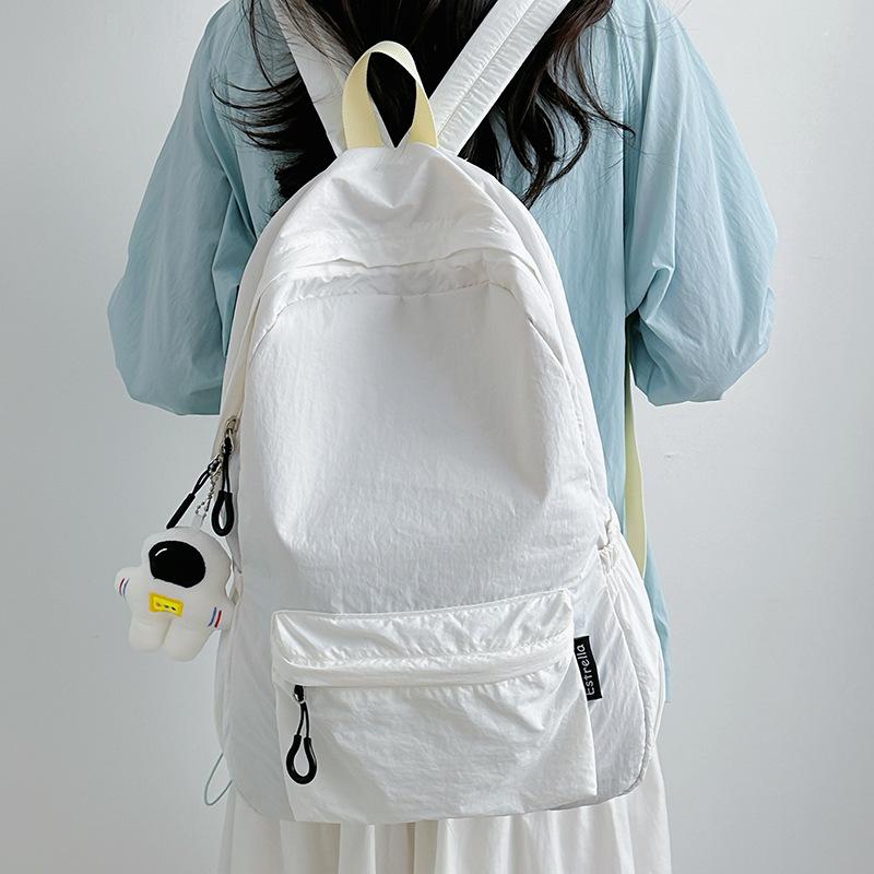 Light Backpack Korean Version Lazy Style Schoolbag Female Junior High School Students Casual Simple Large Capacity Travel Backpack