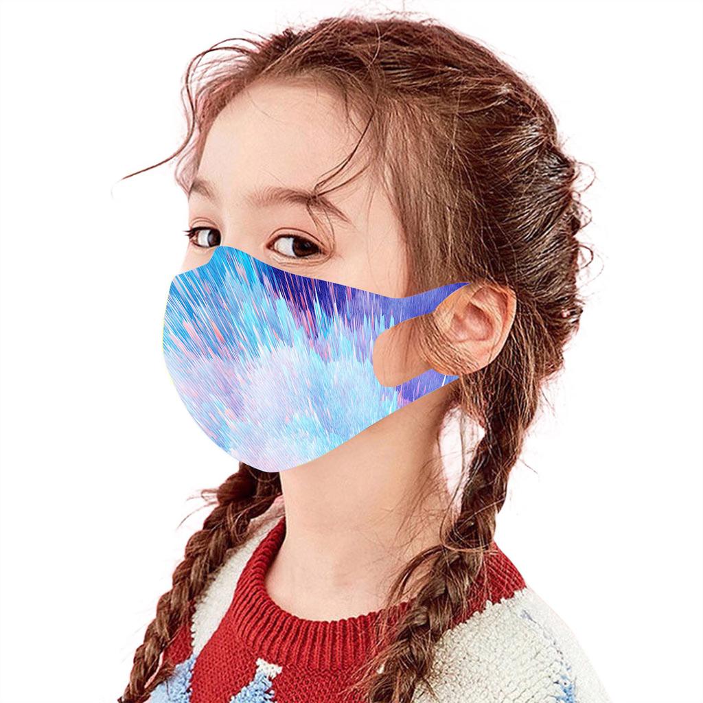 Kids Face Mask Ice Silk Print Breathable Face  For School Kids Outdoor, Fashion Washable Reusable Windproof Face Fabric