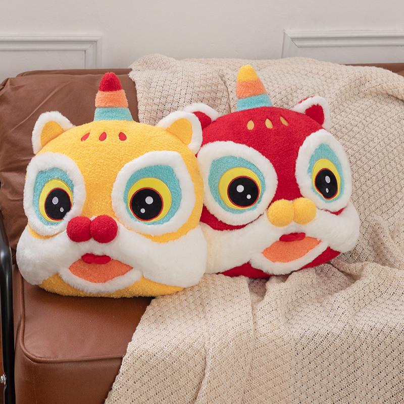 Lion Southern Chinese Sugar Gourd Doll Flower Pillow New Year Gift Toy Plush