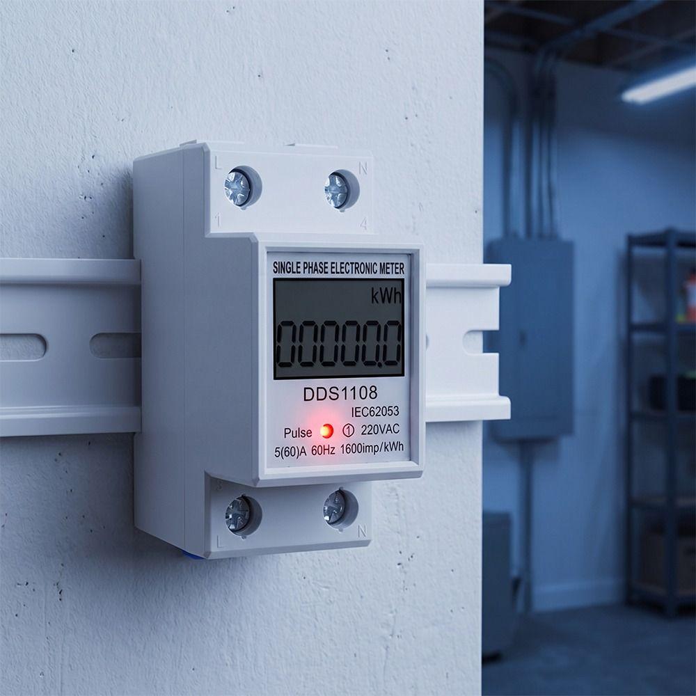 Multi-Function Single Phase Electric Energy Meter LCD Display LCD Energy Meter  Din Rail Mounting