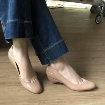 Décolleté da donna Nude a bocca bassa Scarpe da donna Nuova moda Lavoro da ufficio Scarpe da festa di matrimonio Scarpe da donna con tacco basso Tacchi estivi Woeman