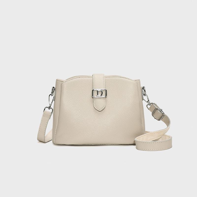 Dámská taška z pravé kůže Módní ležérní velkokapacitní kbelíková taška Hovězí kůže Taška přes rameno crossbody