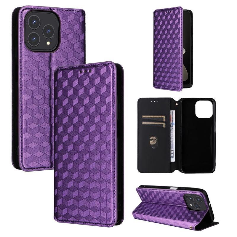 Cubot P80 Leather Flip Case with 3D Texture, Magnetic Closure, and Card Slot.
