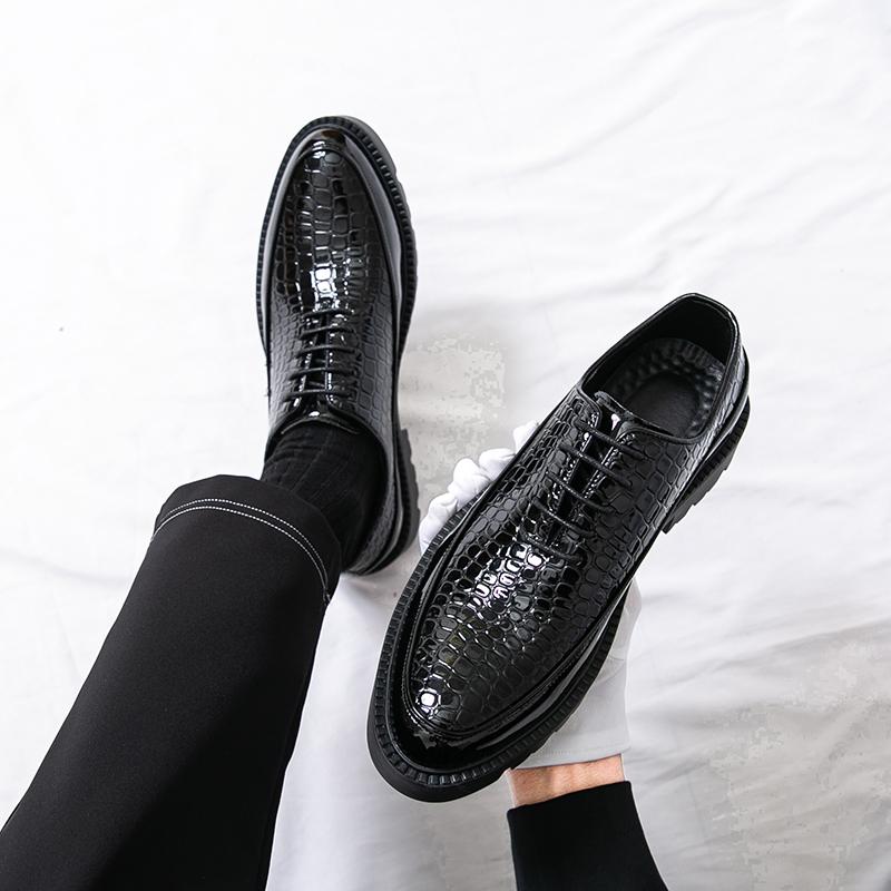 Fashion British Style Men Leather Dress Oxfords Shoe New Trend Leather Men's Walking Shoes High Quality Mens Business Dress Shoes