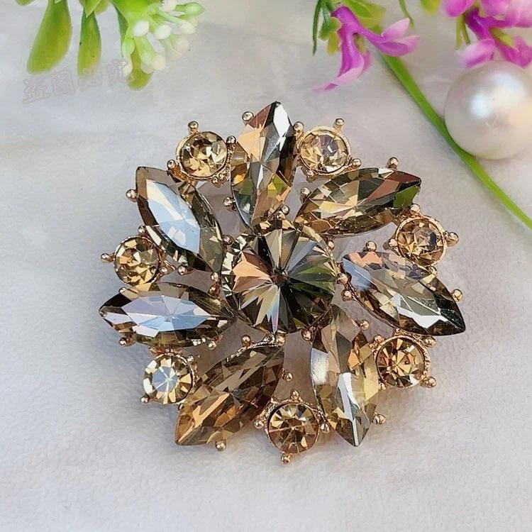 1pcs Fur Coat Tweed Flower Metal Buttons For Clothing Designers Vintage Handicraft Garments Diy Sewing Scrapbooking Accessories