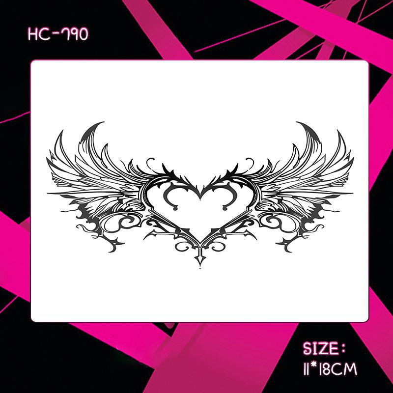 Herbal Semi-Permanent Waterproof Succubus Tattoo Sticker for Women - Long-Lasting, Scar-Covering, High-End Design for Chest, Waist, and Abdomen