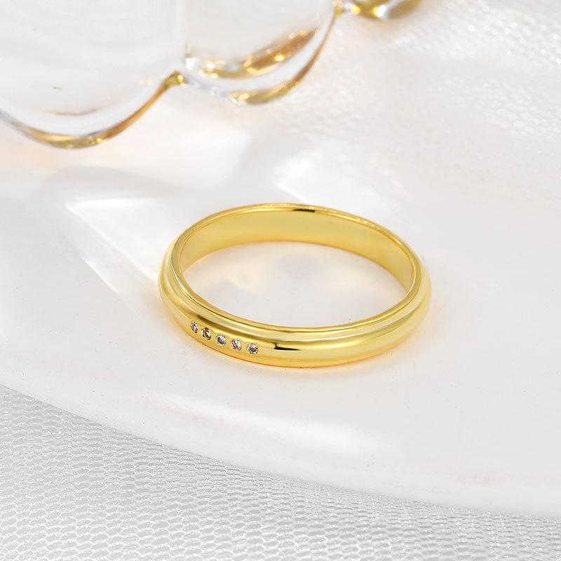 Fashion New Stone-encrusted Titanium Steel Ring, Personalized Simple and Cold Wind Trend Jewelry Ring