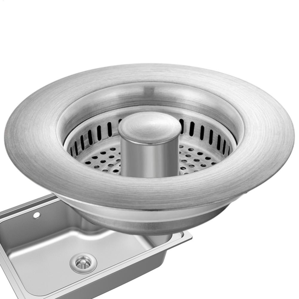 

Фильтр для раковины из нержавеющей стали, выдвижная кухонная заглушка для быстрого слива, заглушка для раковины, предотвращающая засорение раковины, корзина для сбора еды светло-серый