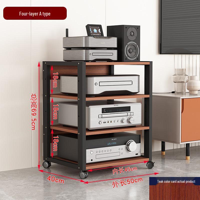 Mixer Audio Mobil și Suport Amplificator cu Tuburi - Dulap Raft de Depozitare pentru Home Theater gray