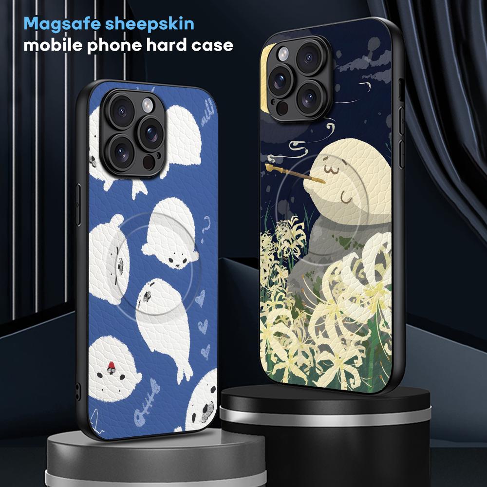 Popular Seal Design Fashion Phone Case For iPhone 17 16 15 14 13 12 11 Plus Pro Max High-end Luxury Magsafe Sheepskin