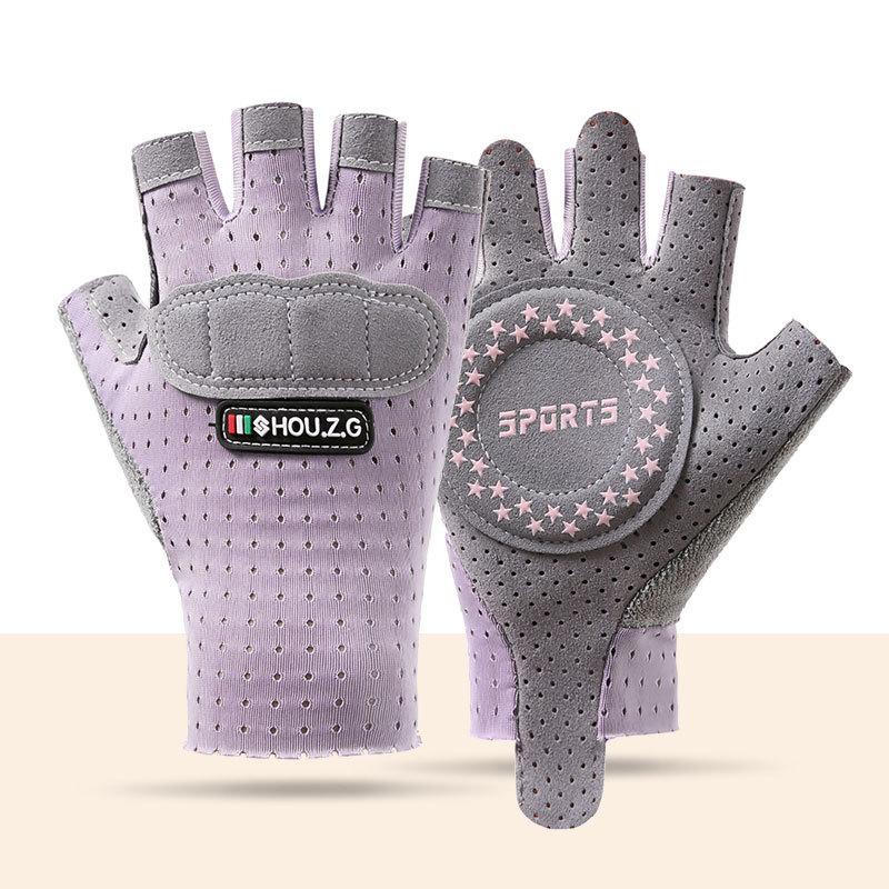 Children's half-finger gloves Boys and girls outdoor sports cycling roller skating non-slip wear-resistant breathable ice silk thin cartoon E5