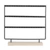 3-Tier 72-Hole Earring Stand, Wooden Base, Jewelry Display Storage Rack