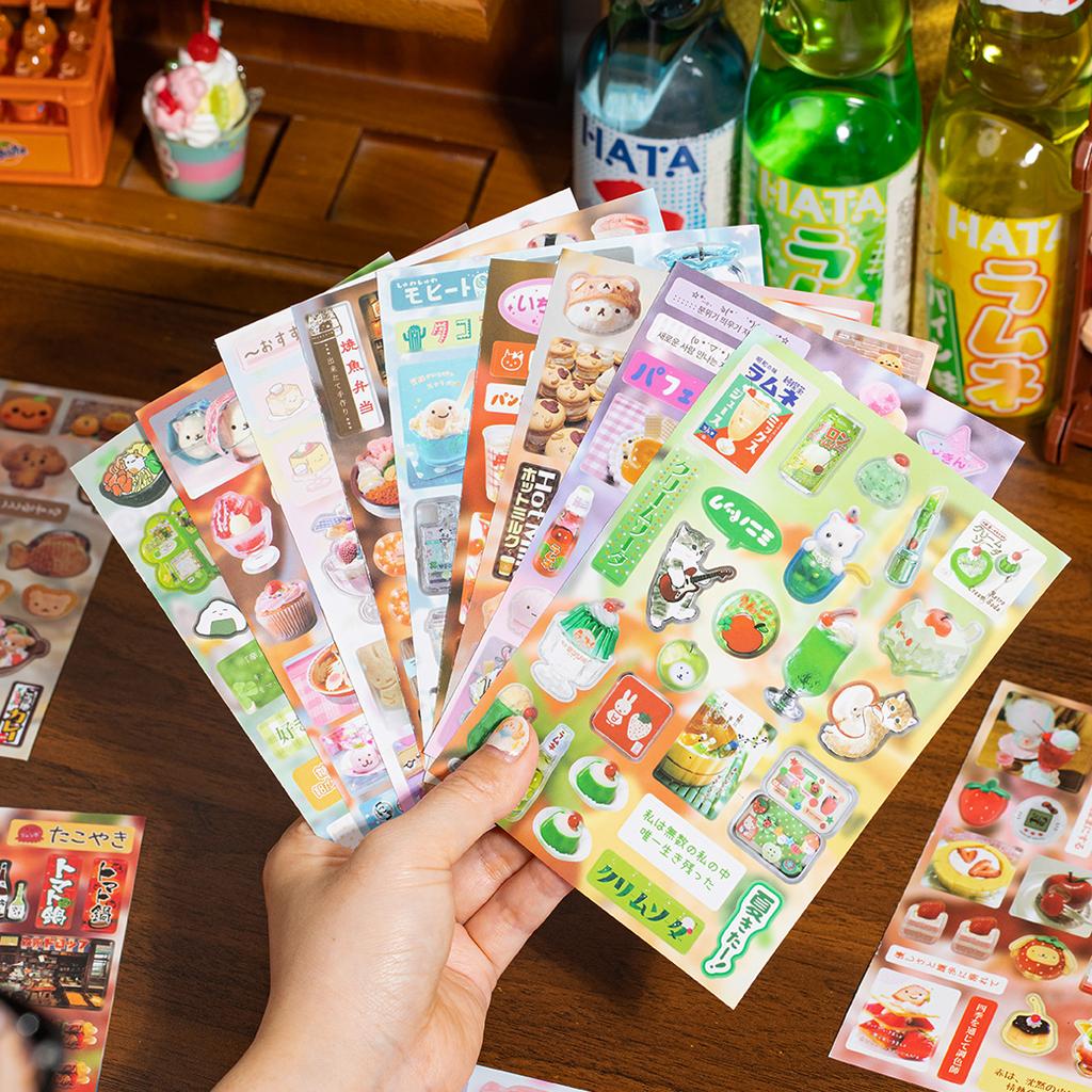 TIANZI 20/40 Pcs Retro Cartoon Die Cut Stickers Book Japanese Stationery for Scrapbooking Diary Handmade Decorative Supplies
