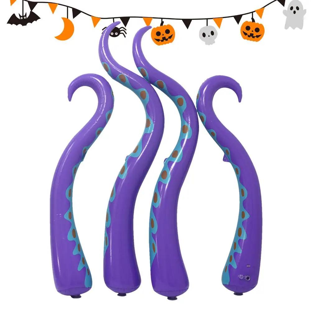 4pcs Giant Inflatable Halloween Octopus Tentacle - Indoor/Outdoor Ornaments DIY Props for Party Horror House & Yard Decoration