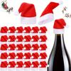 Christmas Tableware Set-Santa Hat Cutlery Bag Holder for Fork Knife Spoon, Holiday Dinner Party Decor, Xmas Home Kitchen Acces