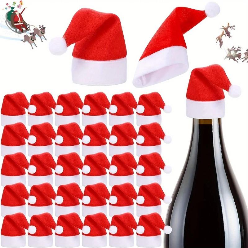 Christmas Tableware Set-Santa Hat Cutlery Bag Holder for Fork Knife Spoon, Holiday Dinner Party Decor, Xmas Home Kitchen Acces