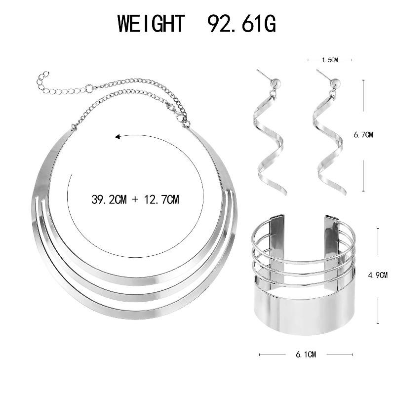 Personalized jewelry set - trendy layered necklace, bracelet, and stud earring 3-piece accessory set